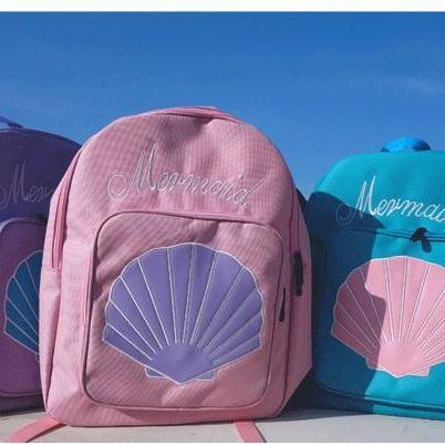 Pastel Mermaid Sea Shell Backpack