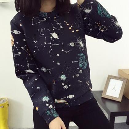 Harajuku Galaxy Space Sweater