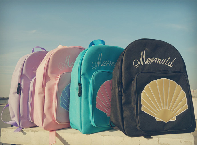 Pastel Mermaid Sea Shell Backpack