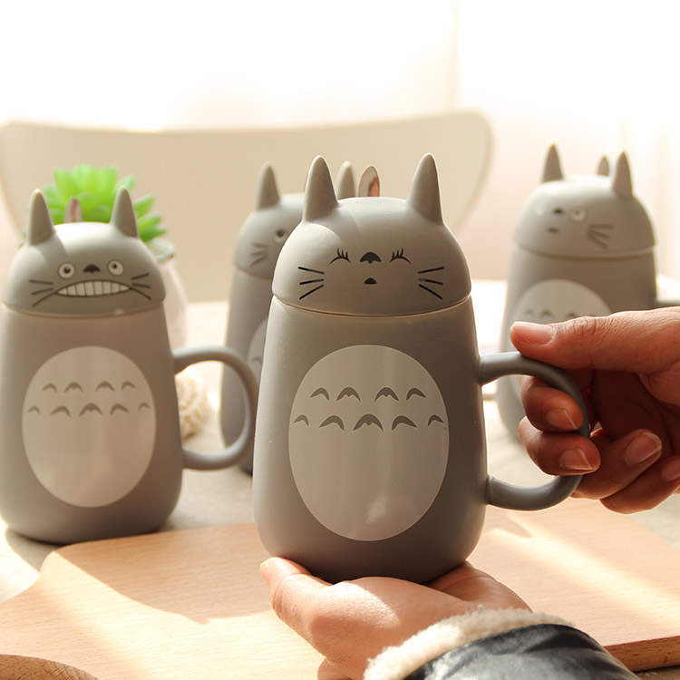 My Neighbor Totoro Ceramic Coffee Mug With Lid And Spoon